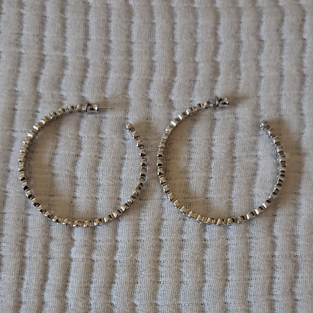Melinda Maria Elegant Silver Hoop Earrings